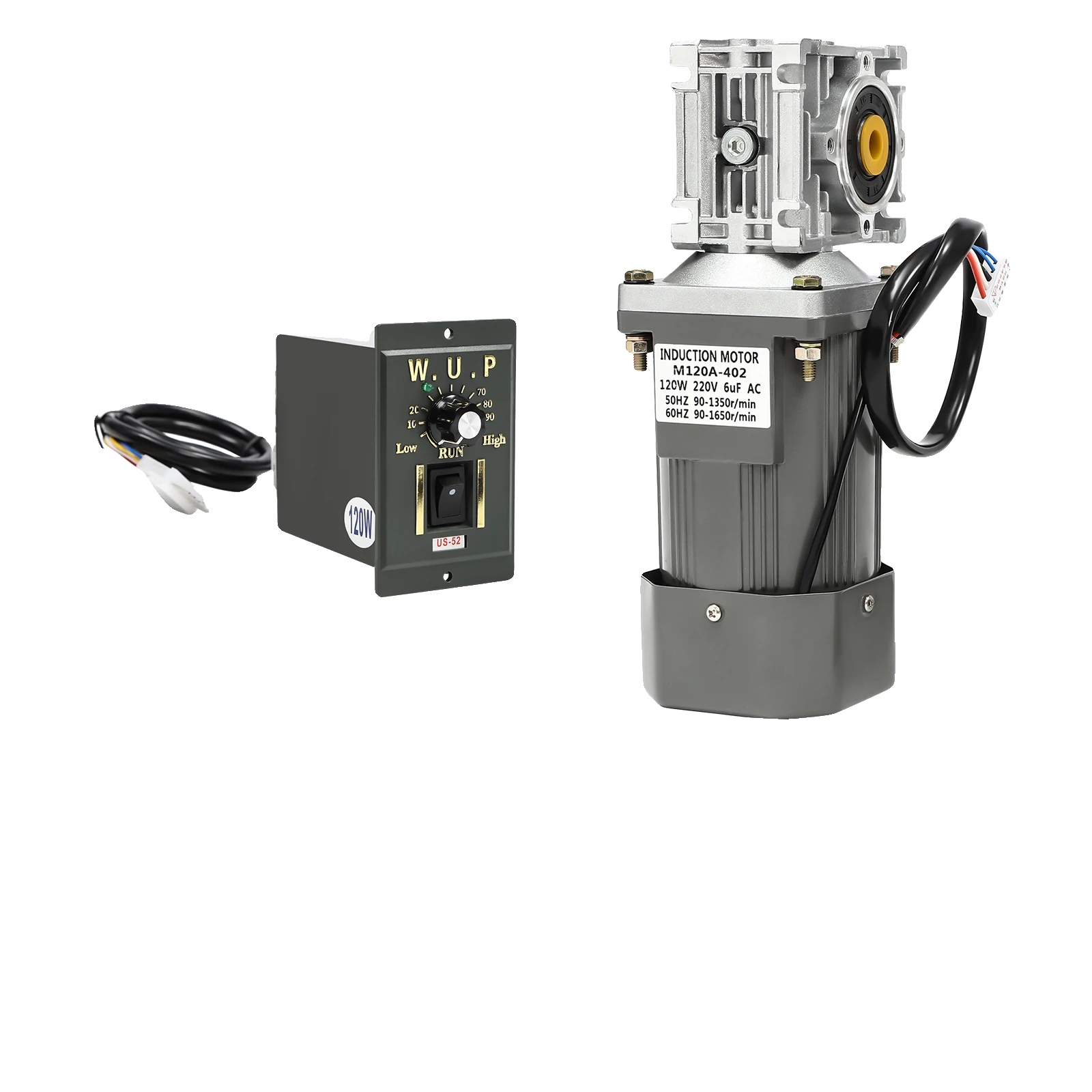 Schneckengetriebemotor, 120 W Leistung, 220 V Wechselspannung, 1650 U/min Drehzahl, Kompakte Abmessungen, Einphasenbetrieb