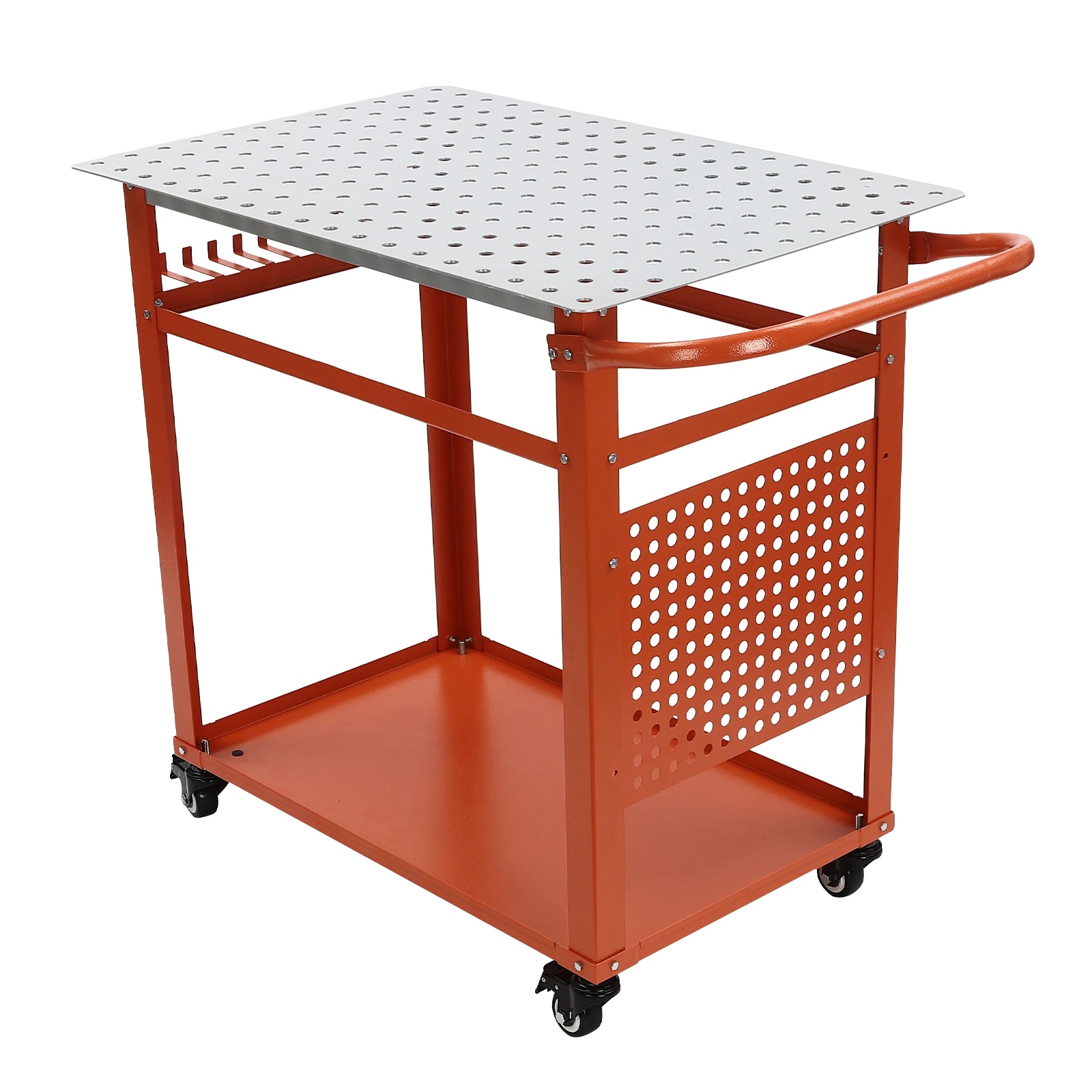 Schweißtisch, Tragkraft 600 Lb (ca. 272 ​​kg), Mobile Werkbank, Rot, Mittel, 1 Stück