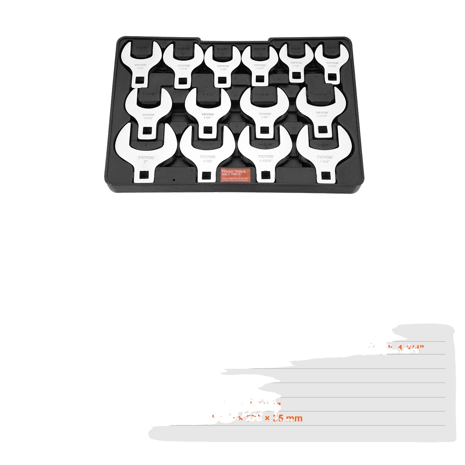 Verstellbarer Krähenfuß-schraubenschlüsselsatz, Hochfester Stahl, Vielseitig Einsetzbar, Xmnj0014pcs-b 5.04