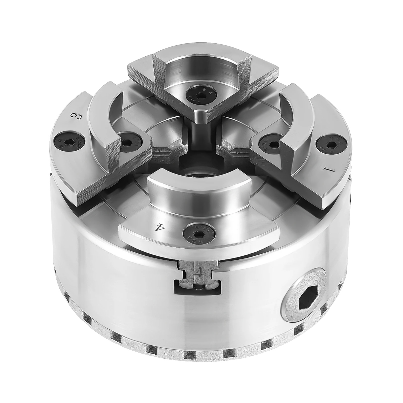 Selbstzentrierendes Spannfutter, Robuster 40cr-stahl, Kompatibel Mit Holzdrehbänken, Silber
