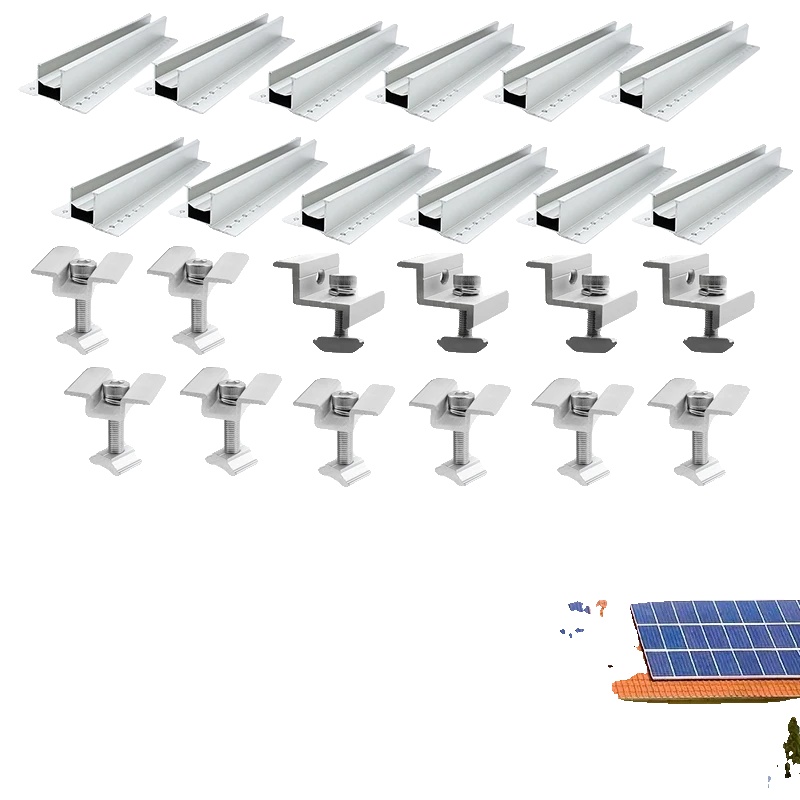 Montagehalterungen Für Solarmodule, Verstellbare Klemmen, Aluminiumkonstruktion, Für 5 Pv-module