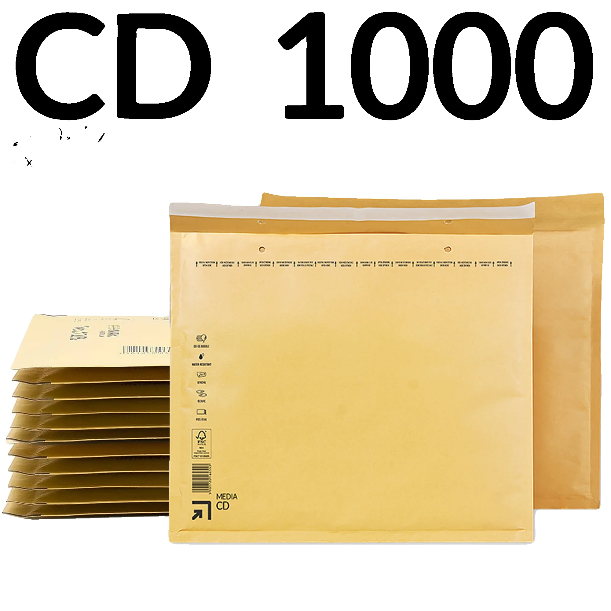 Luftpolsterumschläge, Strapazierfähiger Schutz, Umweltfreundliches Material, 1000 Stück - Cd (200 X 175 Mm)