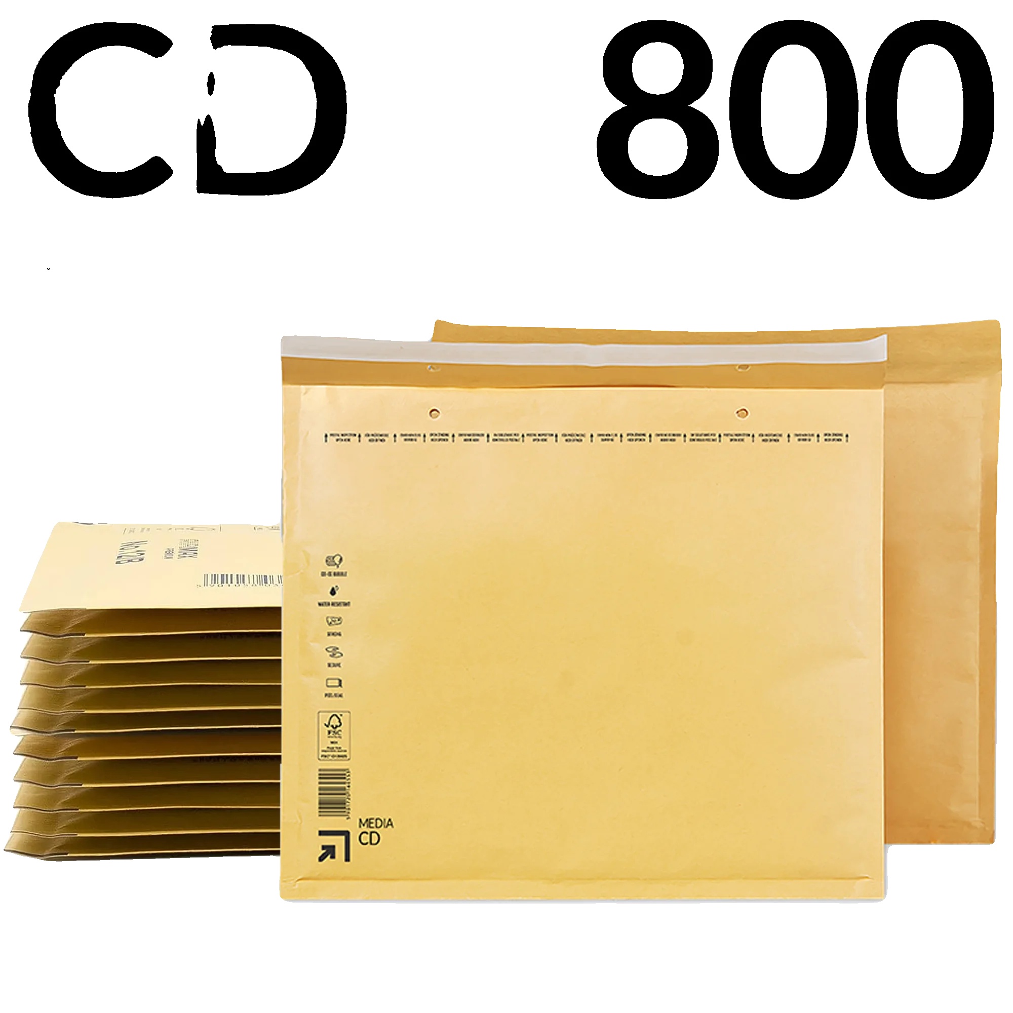 Luftpolsterumschläge, Strapazierfähiger Schutz, Umweltfreundliches Material, 800 Stück - Cd (200 X 175 Mm)