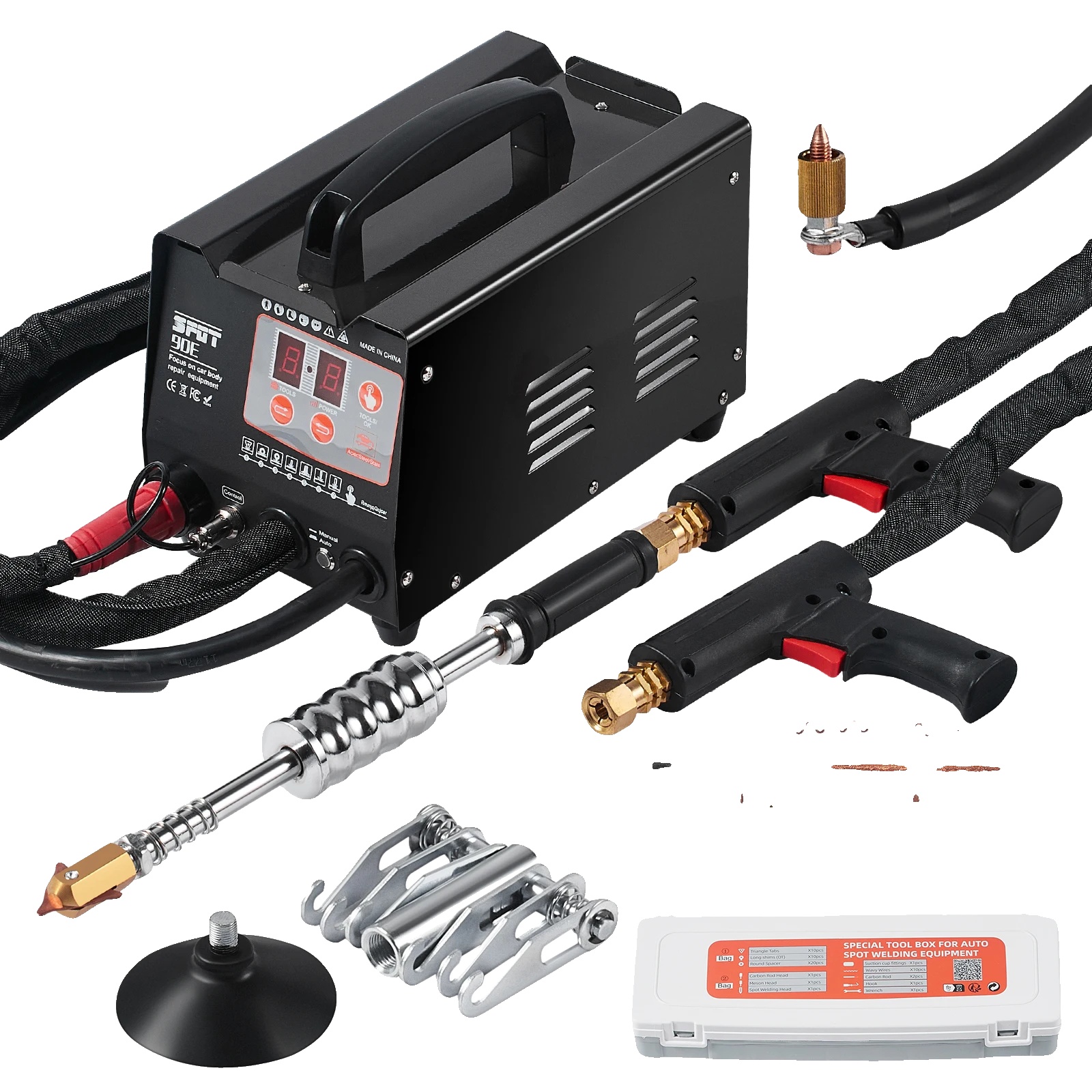 Punktschweißgerät, 3 Kw Leistung, Zwei Schweißpistolen, Manueller Und Automatischer Betrieb, Abmessungen 12 X 8 X 6 Zoll, Kompatibel Mit Verschiedenen Karosserieteilen