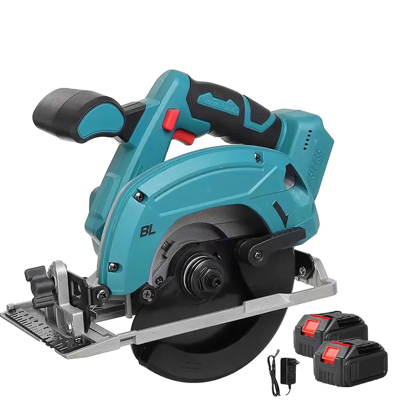 Kreissäge, Einstellbarer Winkel, Bürstenloser Motor, 2 Akkus