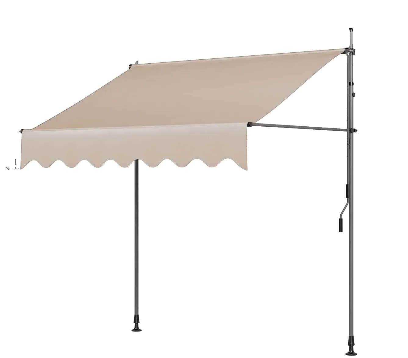Markise, Manuell Einziehbar, Uv-beständig, Khaki, 300 X 120 Cm