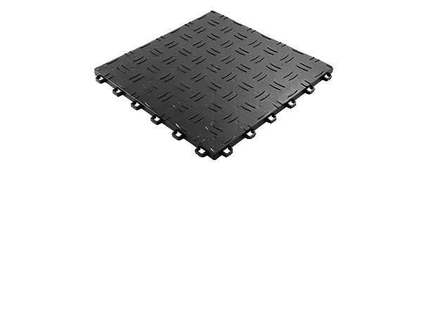 Garagenbodenfliesen, Klicksystem, Wasserdicht, Schwarz, 25 Stück