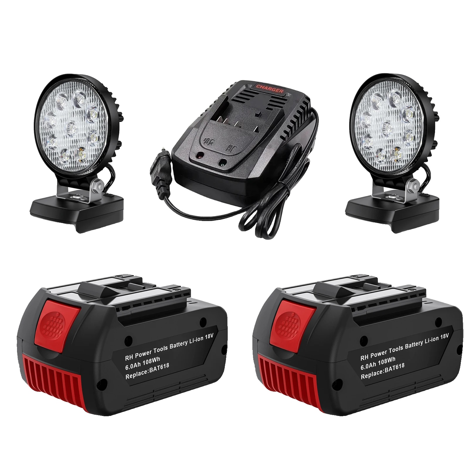 Ersatzbatterie, 18 V, 6000 Mah Kapazität, 5er-set