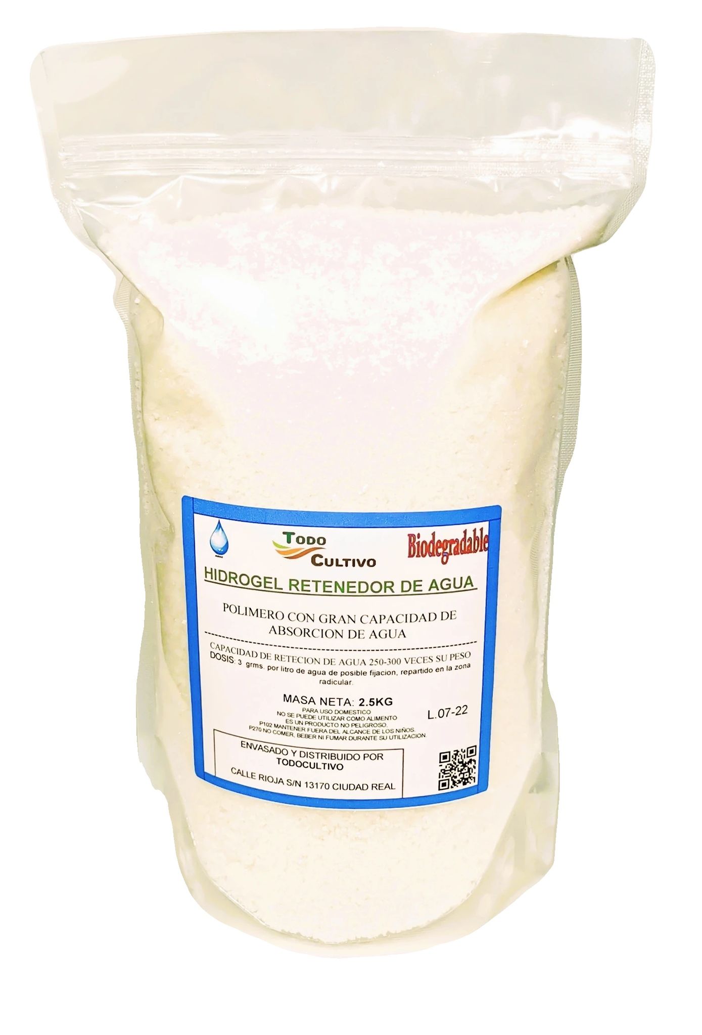 Wasserspeicherndes Hydrogel, Umweltfreundlich, Fördert Das Pflanzenwachstum, 2,5 Kilogramm