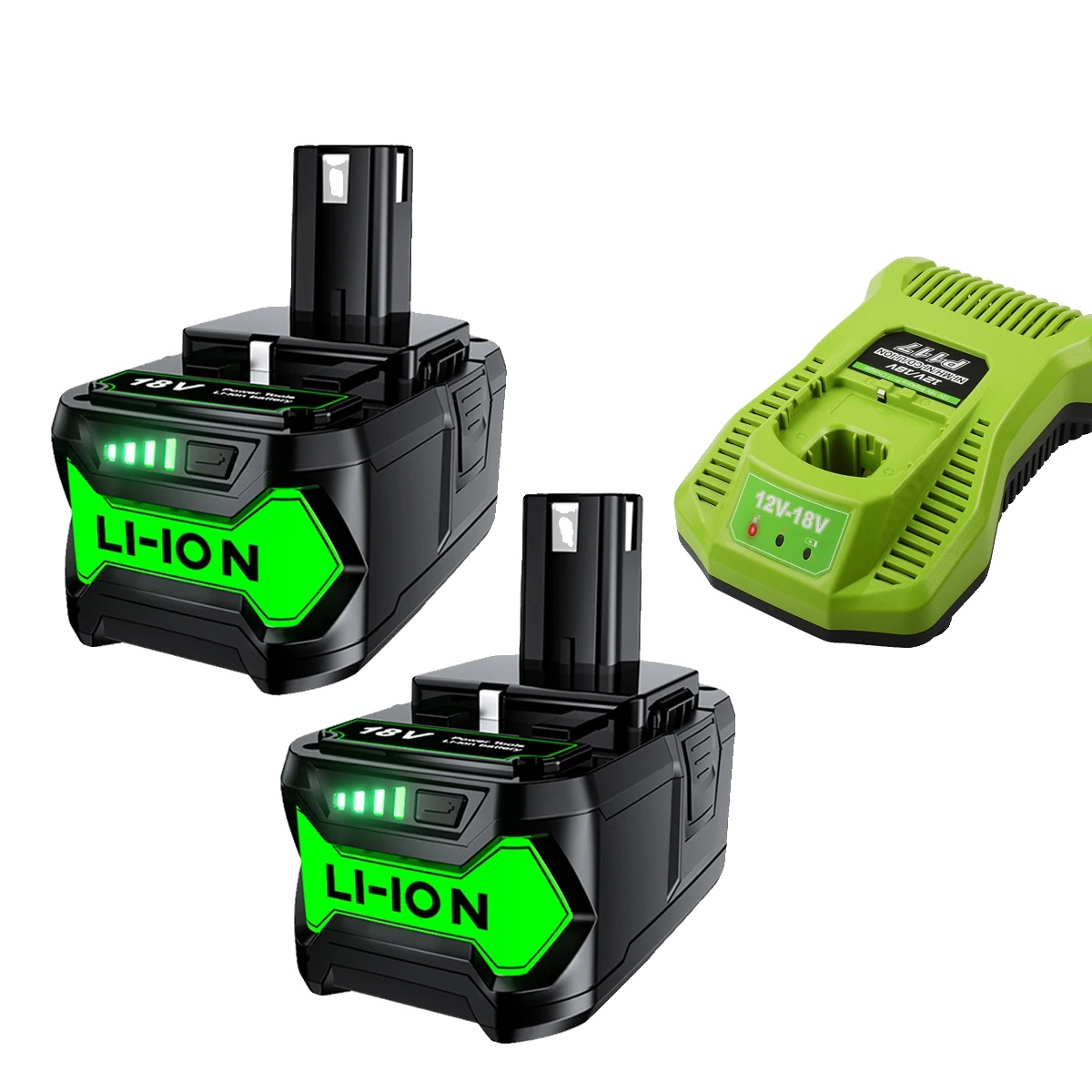 Ersatzakku, 6000 Mah/9000 Mah Kapazität, 18 V Lithium-ionen, Kompatibel Mit Ryobi, 2 X 6,0-mah-set