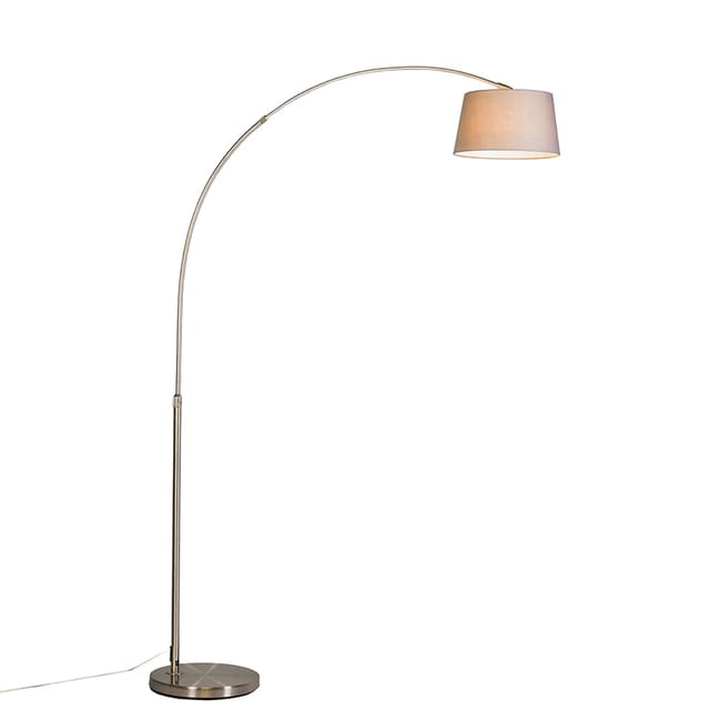 Smart Bogenlampe Stahlschirm grau inkl. WiFi A60 - Arc Basic