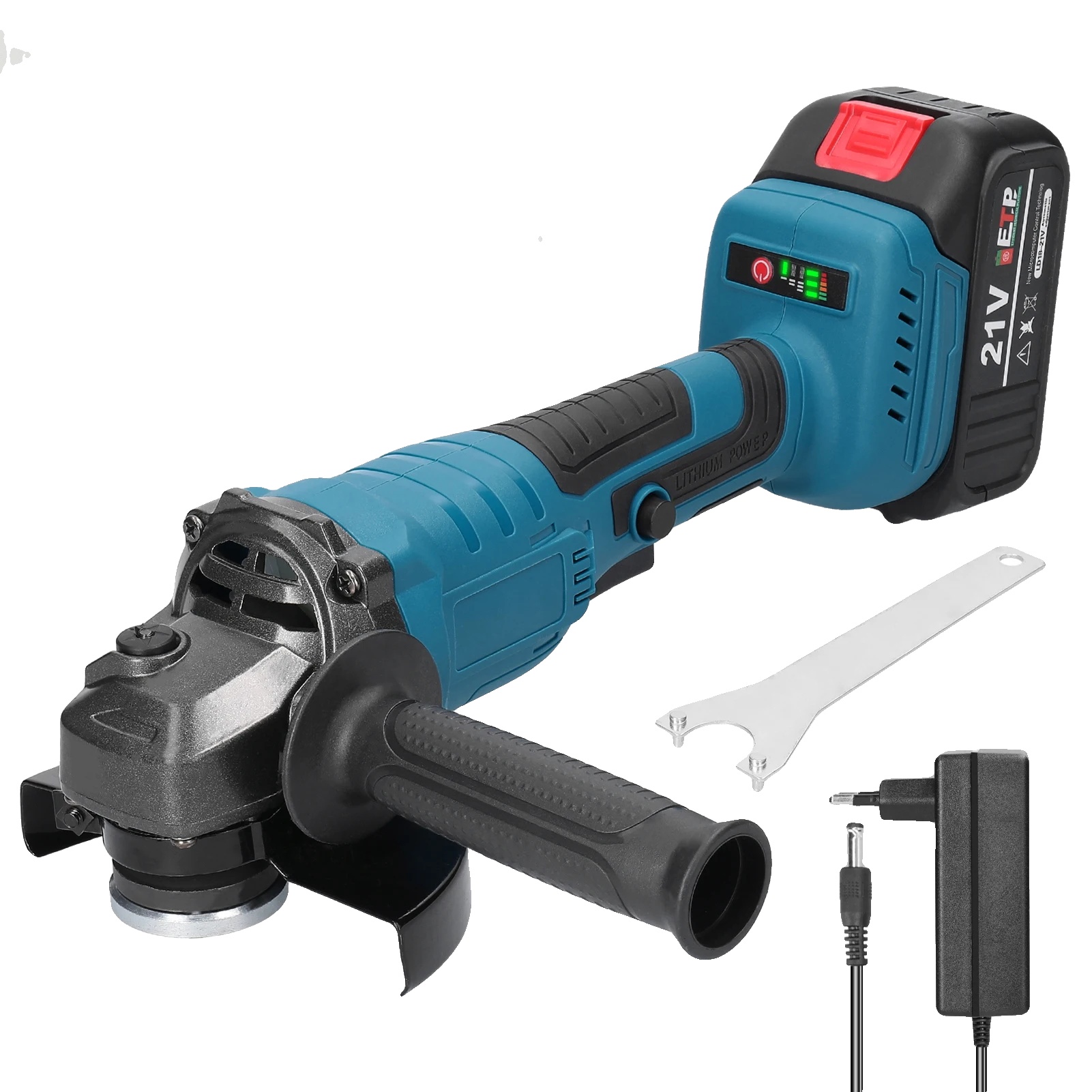 Winkelschleifer, Bürstenloser Motor, Kompakte Bauweise, 1 Akku