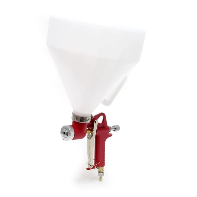 Wiltec - Trichterpistole 6 l mit 3 Düsen 4,5 mm, 6 mm, 8 mm, Spritzpistole Sprühpistole mit Druckluft zum Verputzen für Lehmputz, Quarzstand usw.