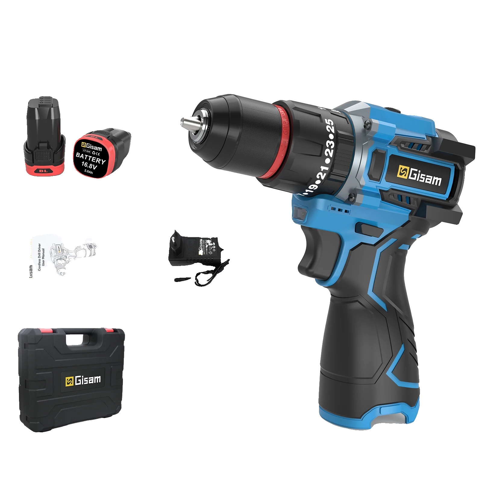 Akku-bohrmaschine, 3-in-1-funktion, 95 Nm Drehmoment, 2 Akkus