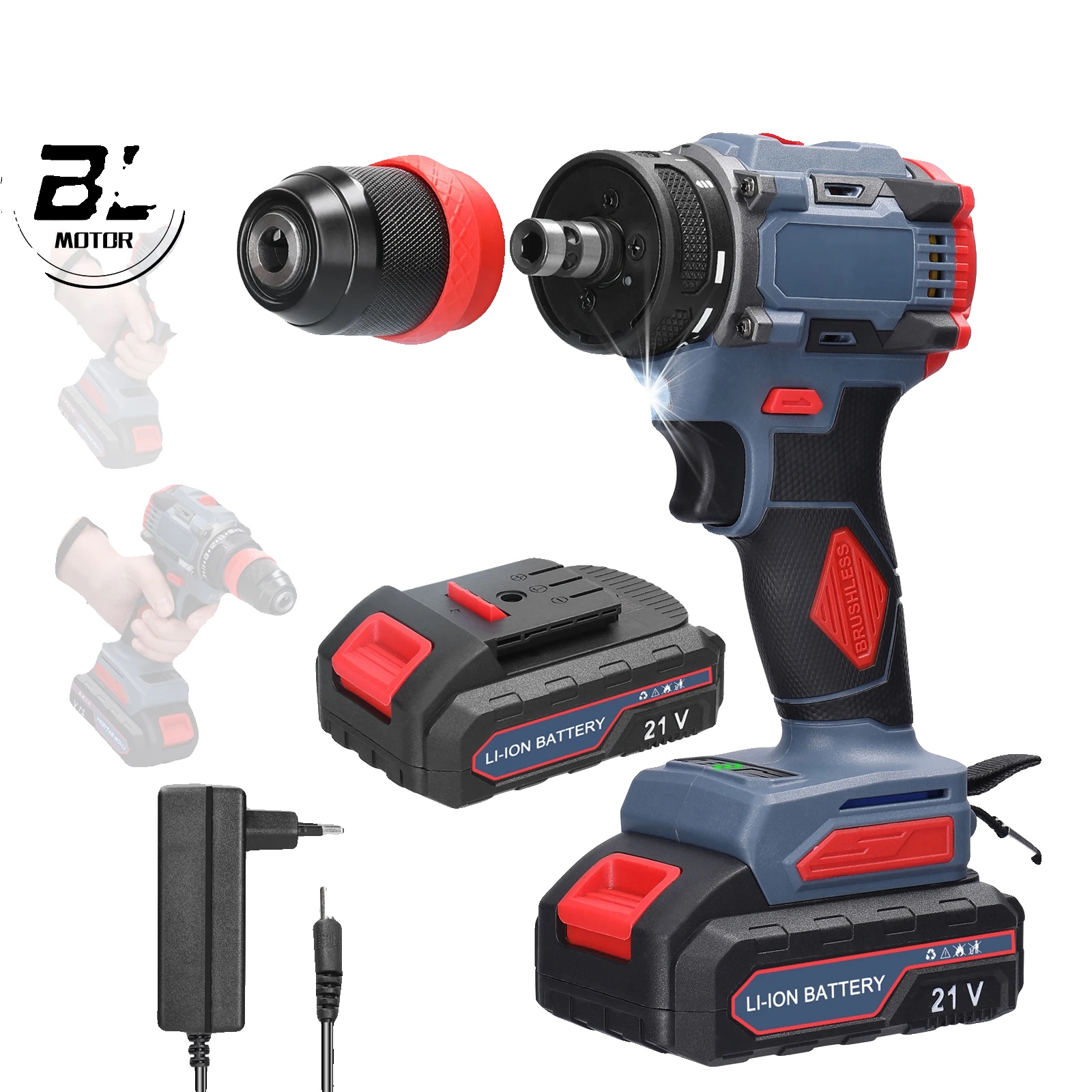 Elektrischer Schraubendreher, Bürstenloser Motor, 45 Nm Drehmoment, Typ C, Eu-stecker