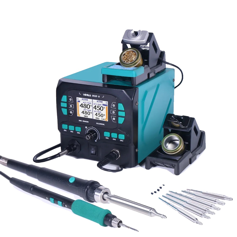 Heißluftpistolen-reparaturstation, Doppelfunktion, Einstellbare Temperatur, Set 1, 220–240 V Eu-a