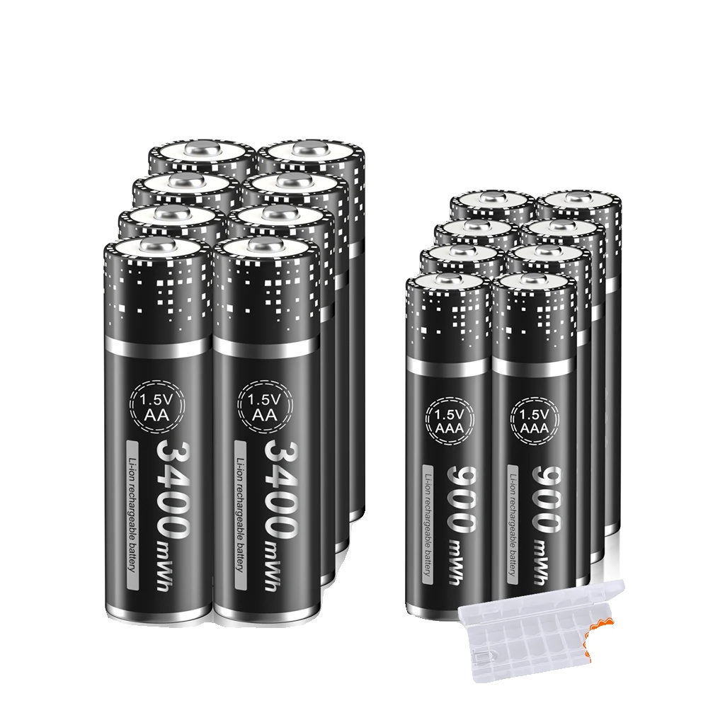 Wiederaufladbarer Akku, 3400 Mwh Kapazität, Intelligente Ladetechnologie, 8 Aa-batterien
