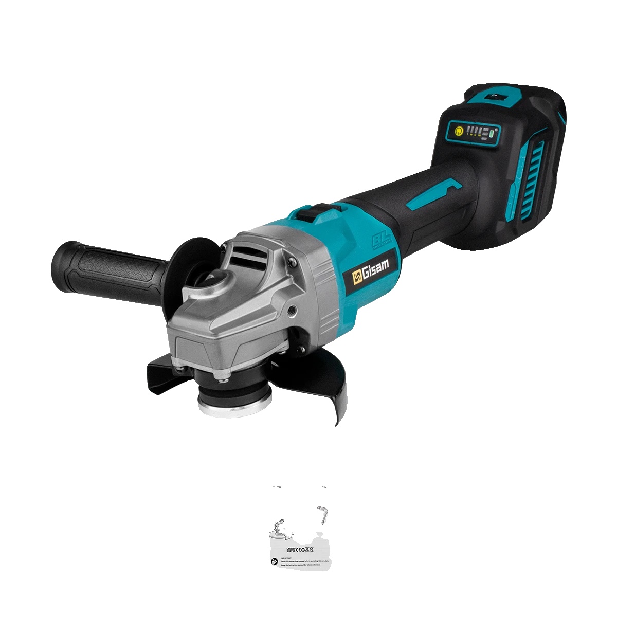Winkelschleifer, Bürstenloser Motor, 7 Variable Geschwindigkeiten, Ohne Akku, Ohne Netzstecker