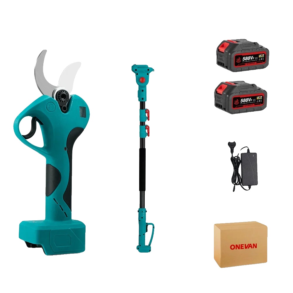 Akku-teleskop-gartenschere Mit Starker Schneidleistung, 2 Eu-stecker-akkus