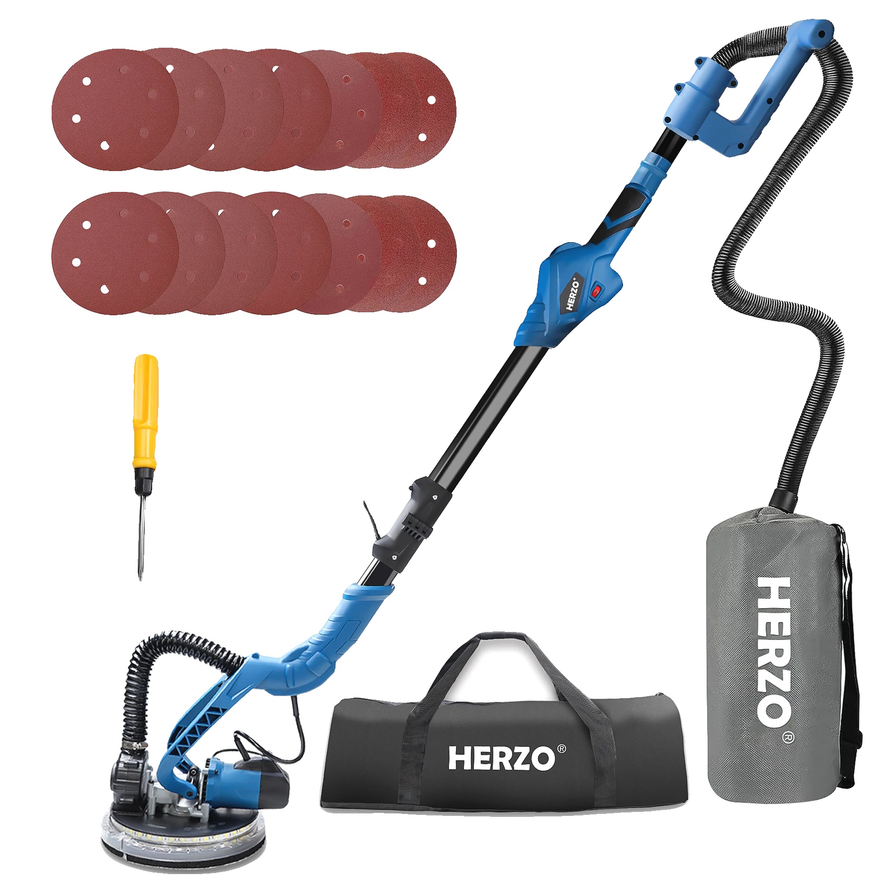 Wandschleifer, 850 W Leistung, Einstellbare Drehzahl, Blau, Eu
