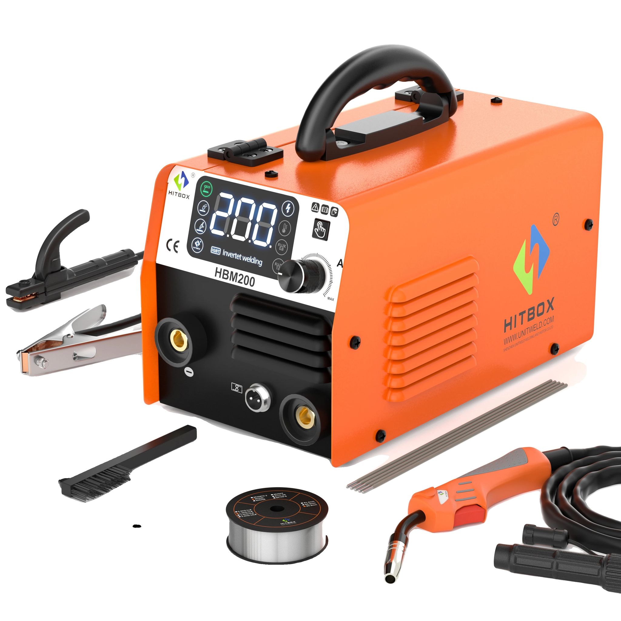 Mig-schweißgerät, 3-in-1-funktionalität, Automatischer Drahtvorschub, Hbm200