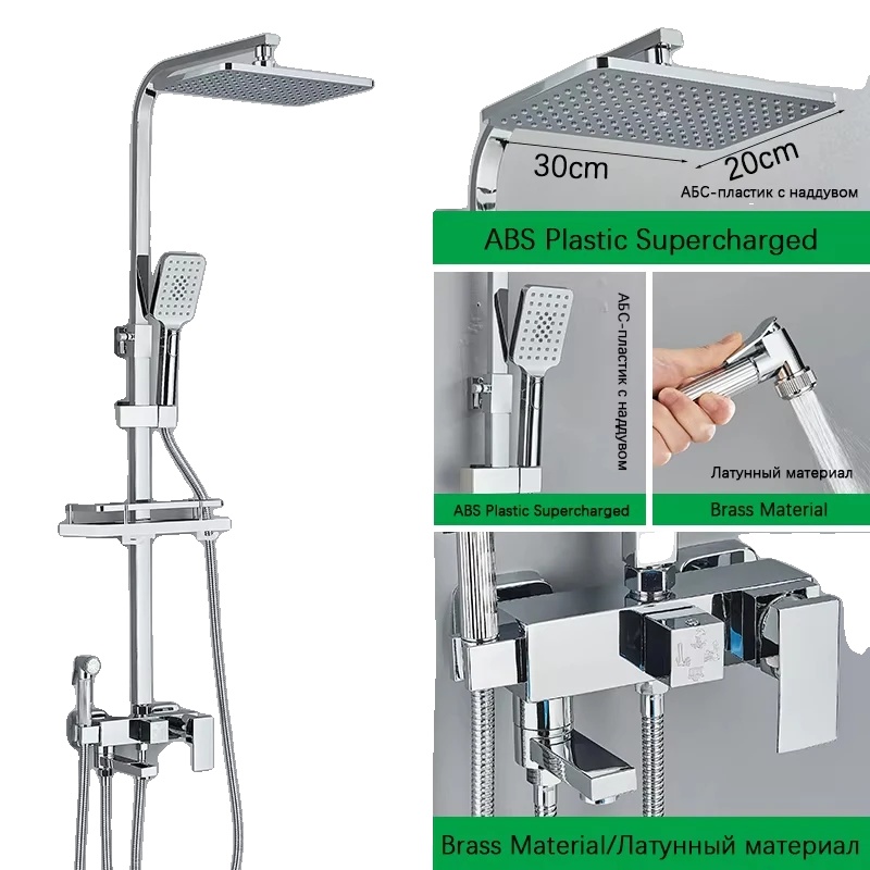 Duscharmatur, Robustes Messing, Multifunktionales Design, 4-wege-abs-chrom