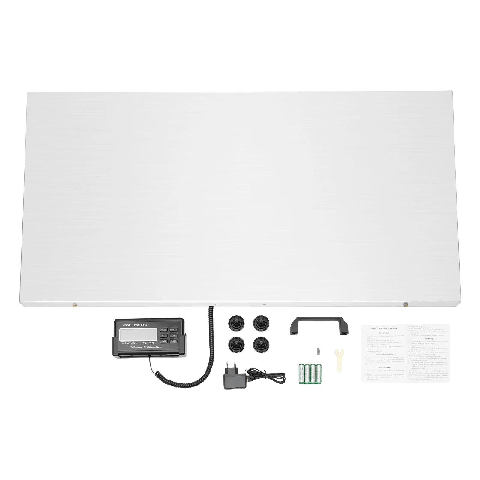 Tierwaage, Lcd-monitor, Tragkraft 300 Kg, Silber
