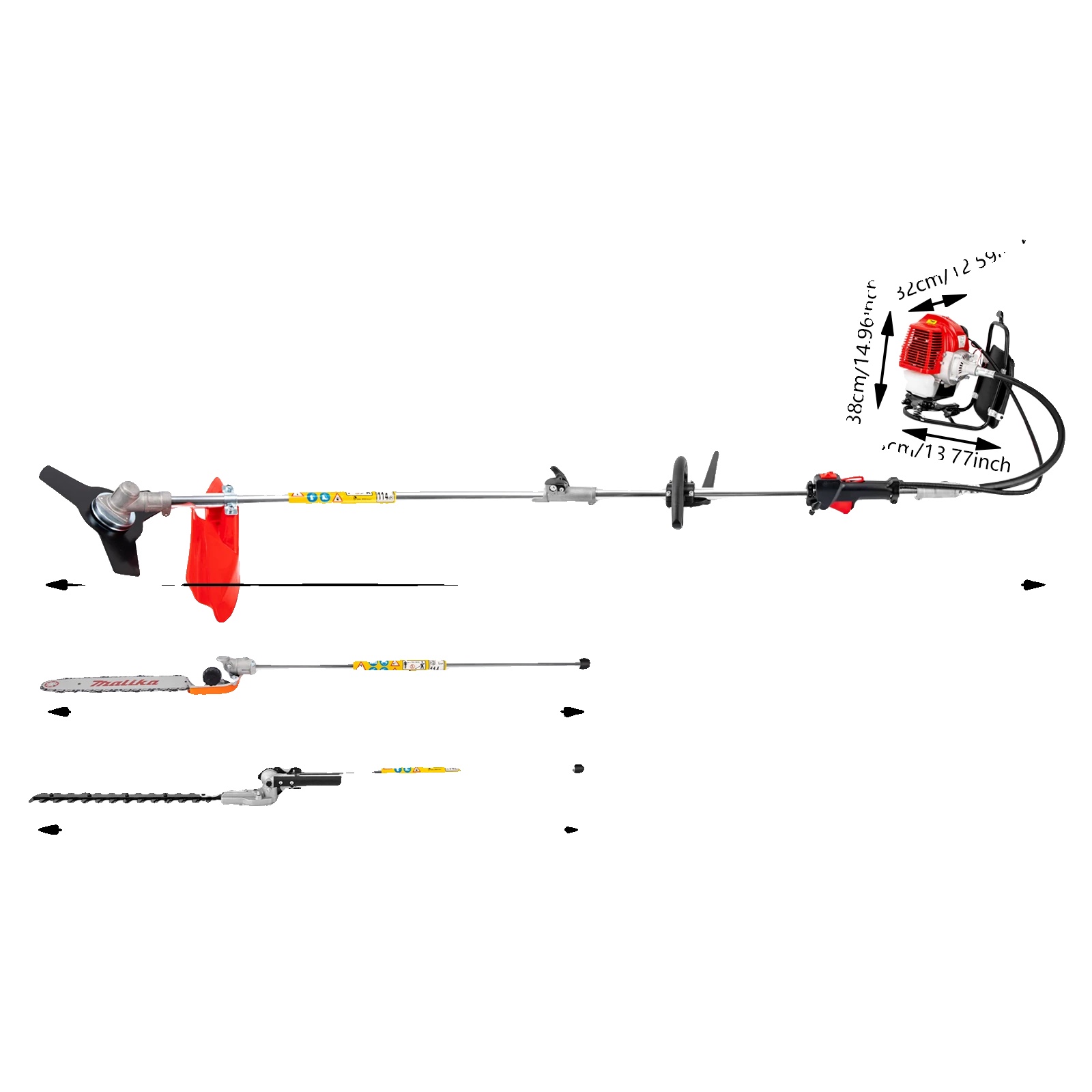 Freischneider, Multifunktions-mähgerät, Verstellbare Klingenwinkel, 52 Cm³