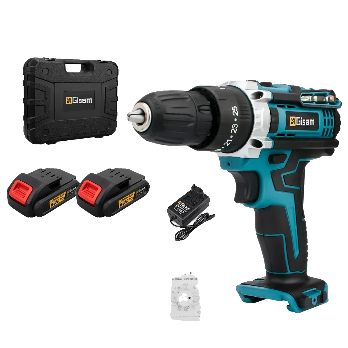 Akkuschrauber, 28 Nm Drehmoment, Led-arbeitsleuchte, Blauer Kunststoffkoffer