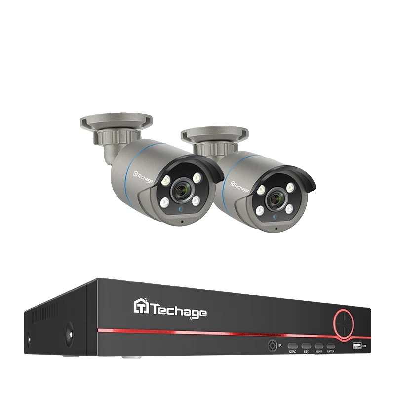 Videoüberwachungssystem, 8-kanal-nvr, H.265-videokomprimierung, 8-kanal-nvr Mit 2 Kameras (ohne Weitere Einstellungen)