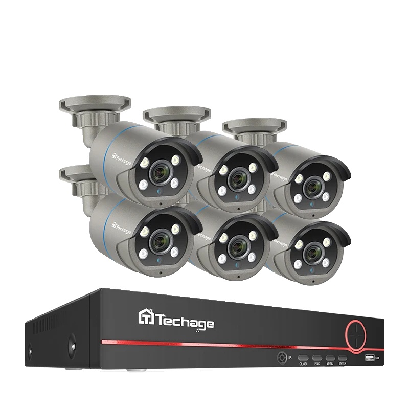 Videoüberwachungssystem, 8-kanal-nvr, H.265-videokomprimierung, 8-kanal-nvr Mit 6 Kameras, Keine