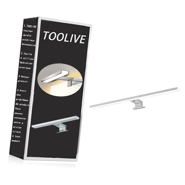 Dontodent - Led Spiegelleuchte 10W 800LM,60cm Badezimmer Wandleuchte Kaltes Weiß 4000K,2 In 1 230V Schrank Beleuchtungen Led IP44 Wasserdicht