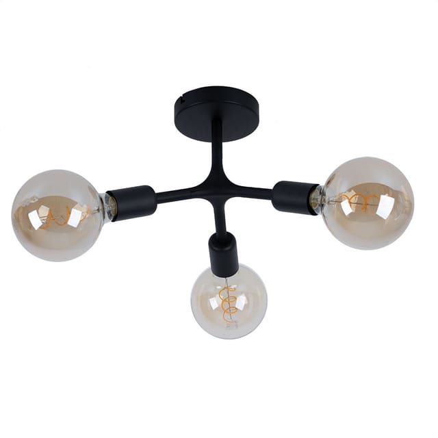 Eglo - Spotleuchte Deckenleuchte Lampe Retroleuchte Wohnzimmerlampe Schlafzimmer, 3 flammig, Vintage Stahl schwarz, E27 Fassungen, DxH 34,5x21,5 cm