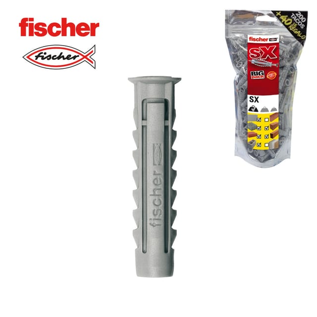 FISCHER SX Plus Tacos – Big Pack Ø6x30mm 200 Einheiten + 40 Gratis 568725
