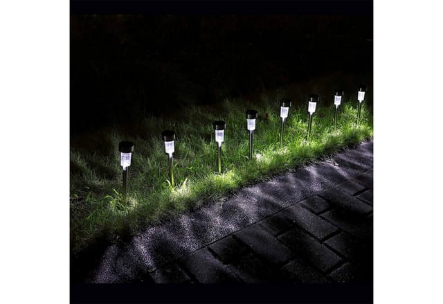 MONZANA® LED Solarlampen Außen 16er Set Wetterfest IP44 Edelstahl Dämmerungssensor Erdspieß Solar Garten Solarleuchte Außenbeleuchtung