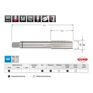TERRAX by RUKO Gewindeschneidwerkzeug-Satz M HSS - 44 tlg. (Magazin Stahlblech) - A245030