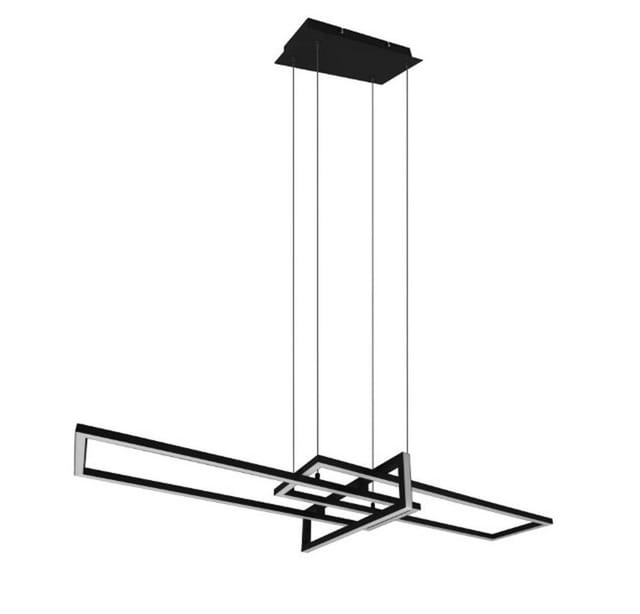Trio Lighting - Große led Pendelleuchte salinas lang mit Switch Dimmer Schwarz, Breite 110cm