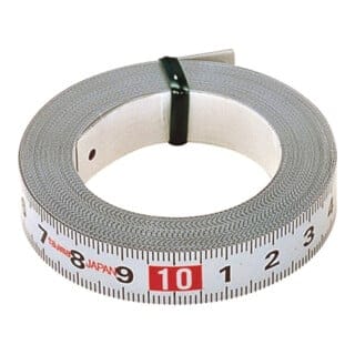 Tajima - BandmaÃü 3m Breite 13mm rückläufige Skala MaÃüband Selbstklebende Rückseite