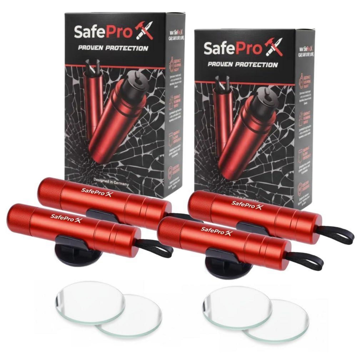 Notfallhammer Auto 4er-pack Mit Gurtschneider & Glasbrecher Für Schnelle Flucht