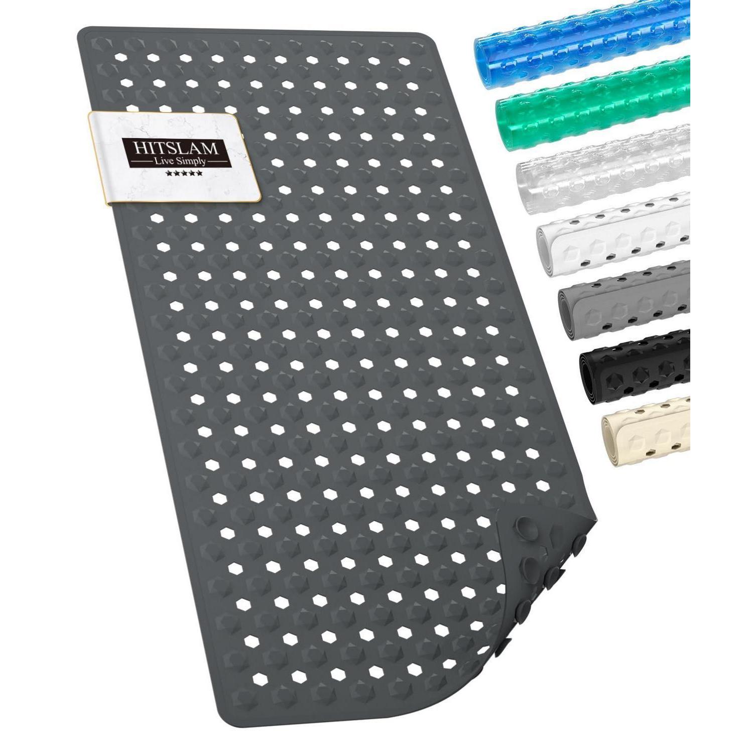 Badewannenmatte Rutschfest 89x40cm, Bpa-frei, Schimmelresistent, Maschinenwaschbar, Anthrazit