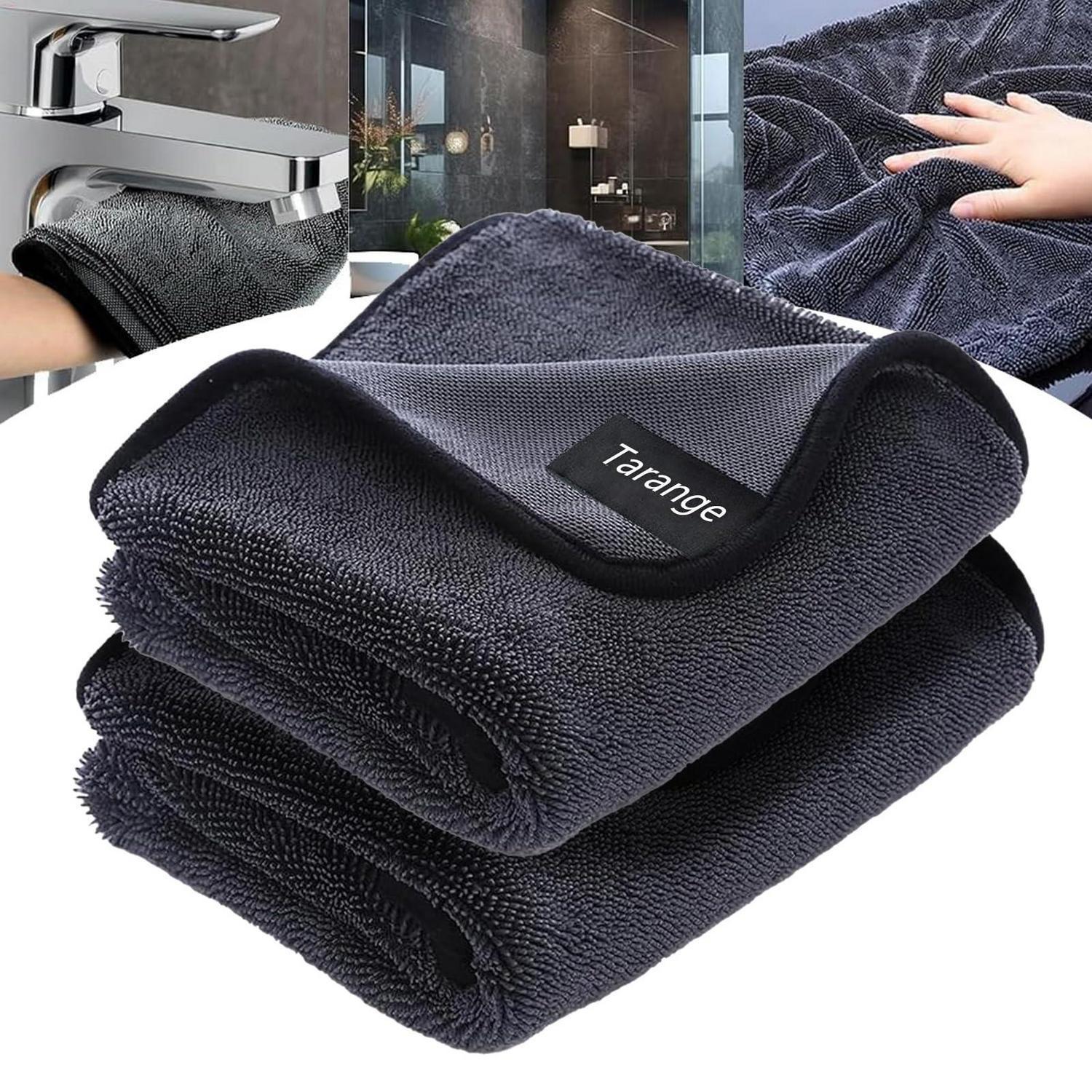Mikrofasertücher 2er-pack, Doppelseitig, Super Saugfähig, Für Auto & Haushalt
