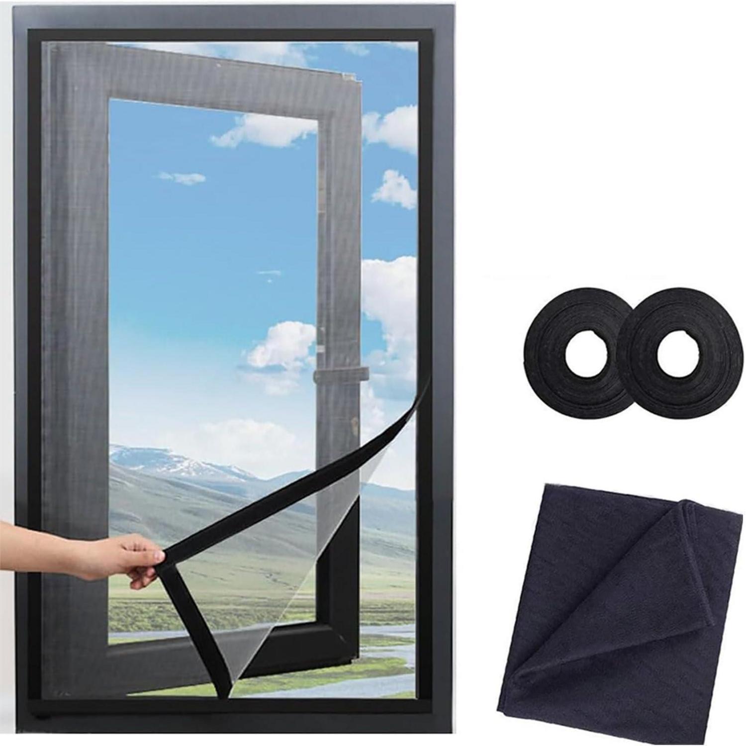 90x120cm Fliegengitter Für Fenster, Insektenschutz Ohne Bohren, Zuschneidbar