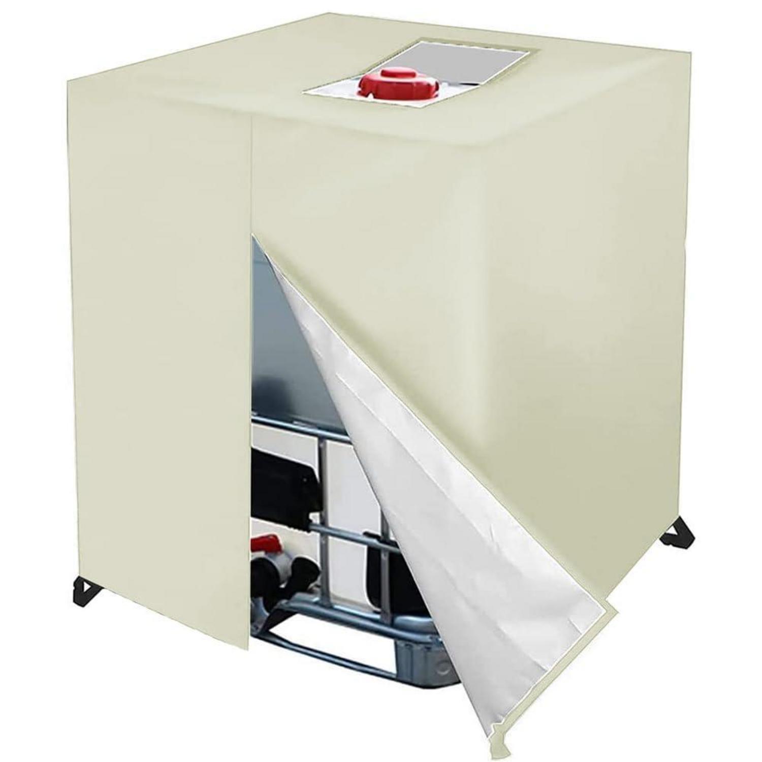 Ibc Tank Abdeckplane 1000l Beige, 420d Oxford, Uv-schutz, Reißverschluss