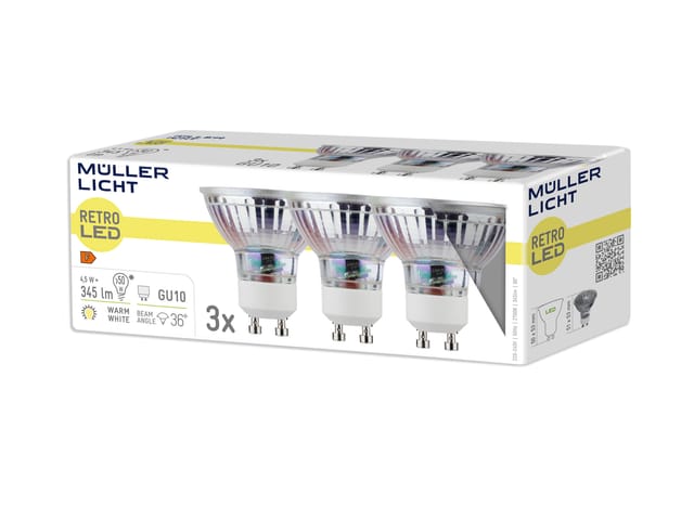Muller Licht - müller-licht LED-Reflektorlampe, GU10, eek: g, 4,5W, 345lm, 2700K, 3 Stk