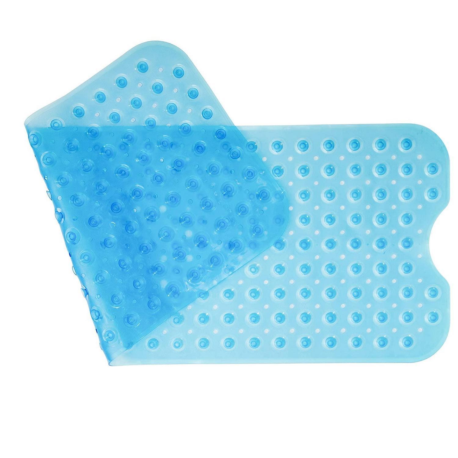 Badematte 100x40cm Mit Saugnäpfen, Rutschfest, Maschinenwaschbar, Blau