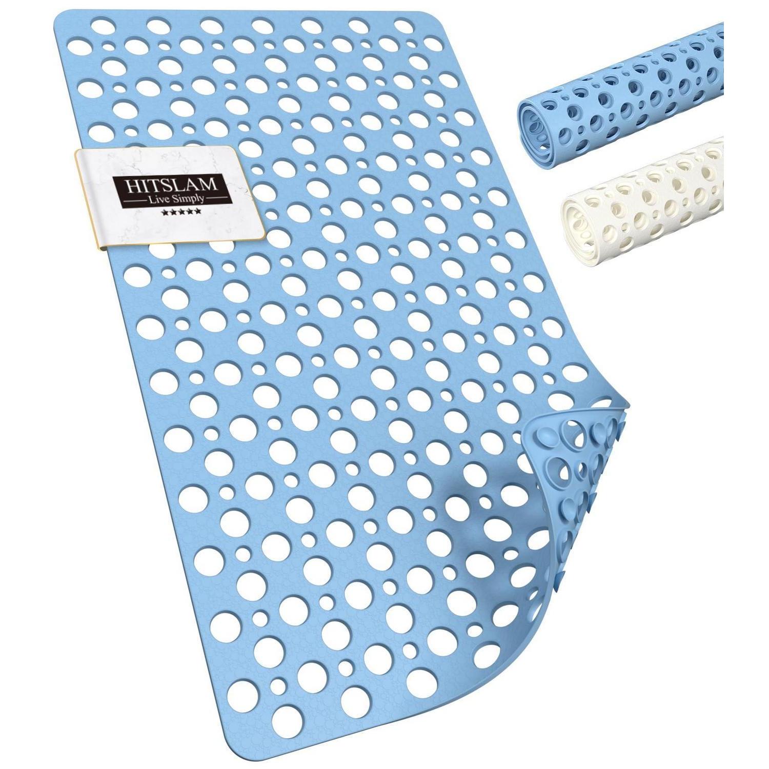 Badewannenmatte Rutschfest 75x43cm Tpe, Schimmelresistent, Maschinenwaschbar, Blau