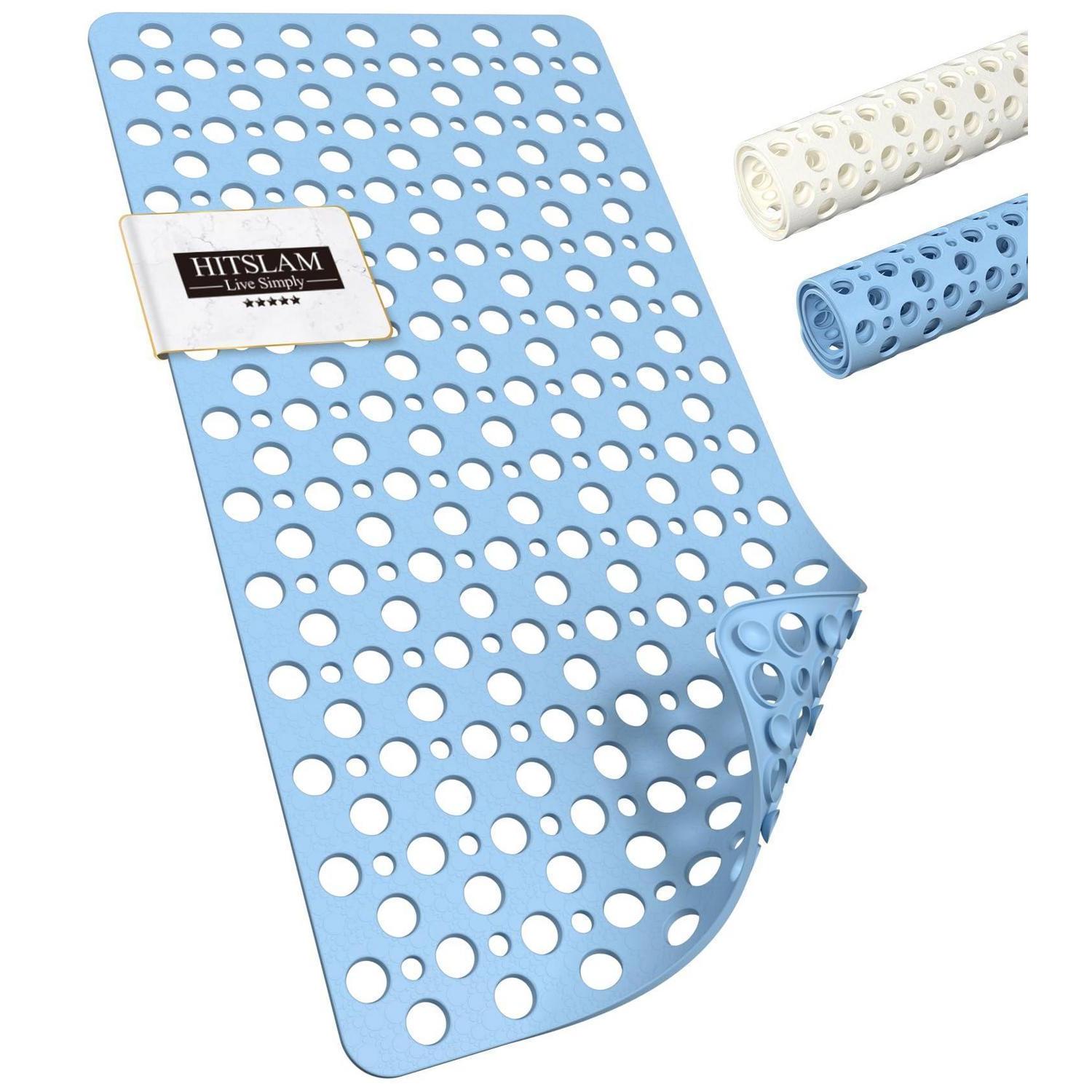 Badewannenmatte Rutschfest 70x38cm Tpe, Schimmelresistent, Maschinenwaschbar, Blau