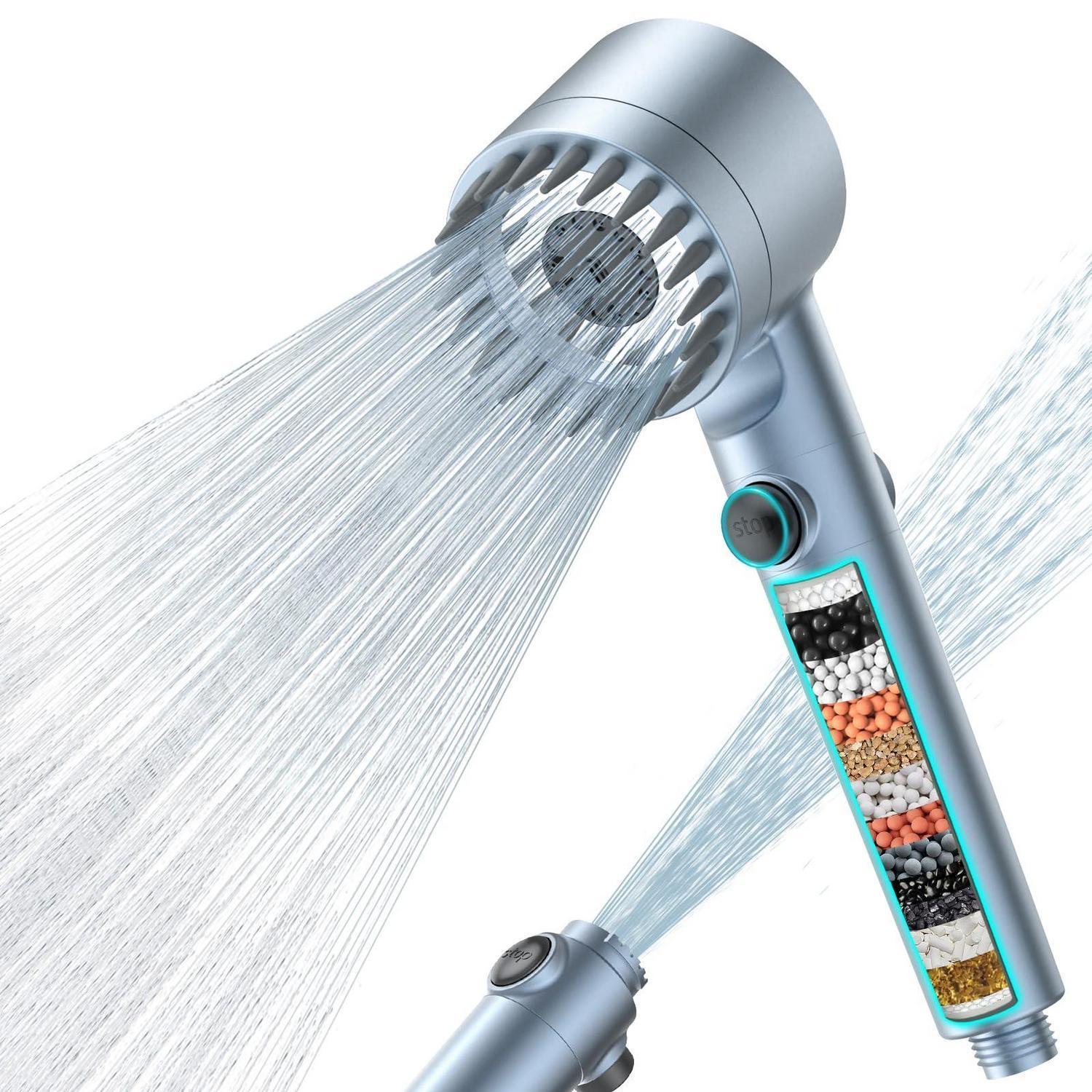 Handbrause Mit 15-schicht-filter, Hochdruck, 3+1 Strahlarten, Wassersparfunktion