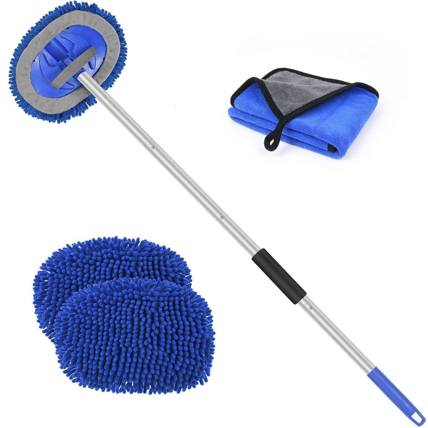 Autowaschbürste Teleskop 160cm Mit 3-in-1 Mopp & Mikrofasertüchern