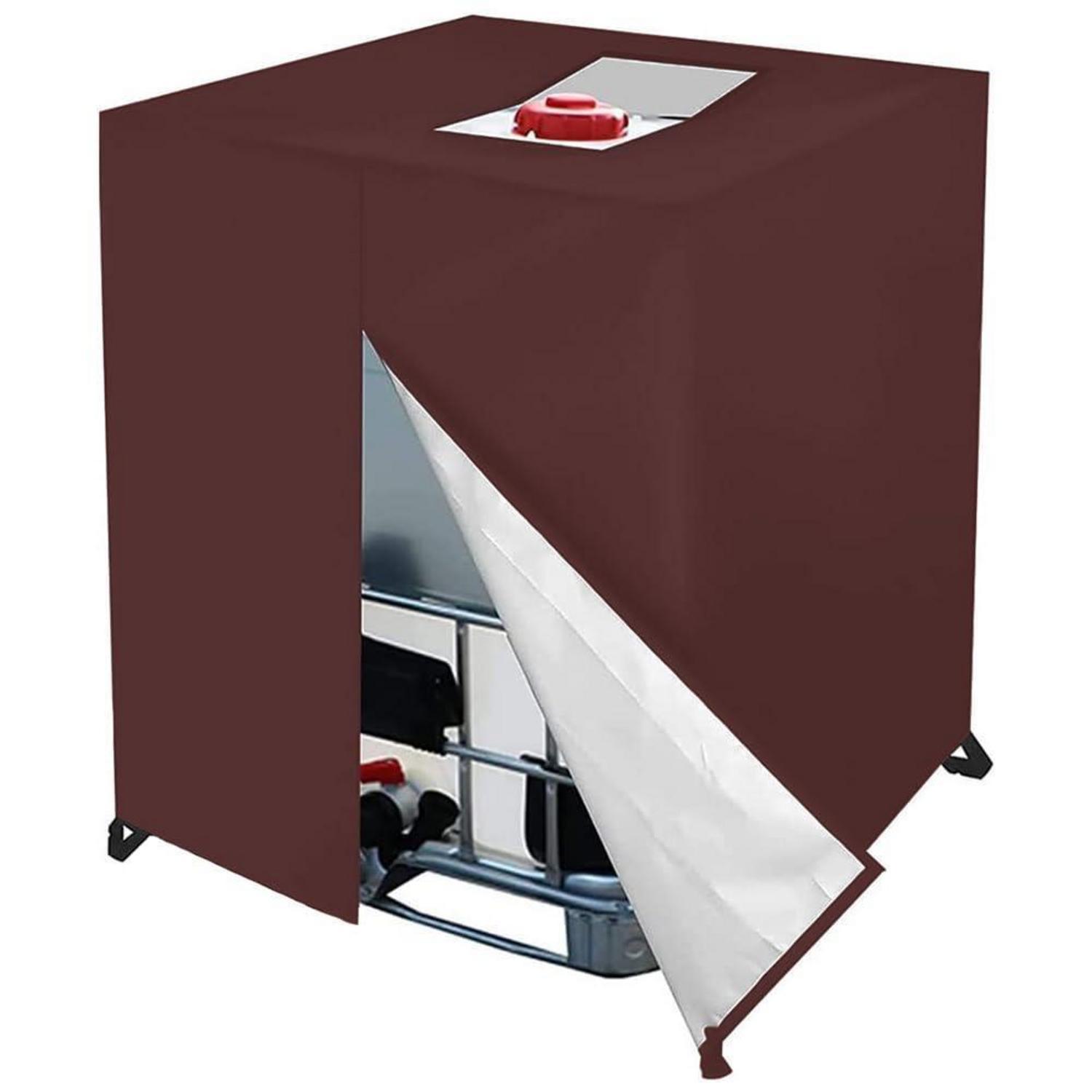Ibc Tank Abdeckplane 1000l, 420d Oxford, Uv- & Wasserdicht, Mit Reißverschluss, Kaffeefarbe